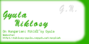 gyula miklosy business card